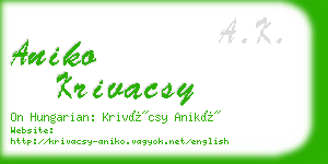 aniko krivacsy business card